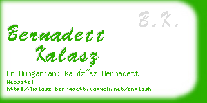 bernadett kalasz business card